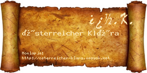 Österreicher Klára névjegykártya