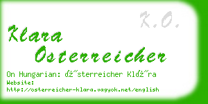 klara osterreicher business card